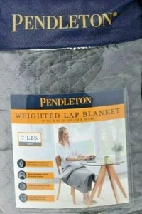 Pendleton Gray Quilted Weighted Lap Velvet Blanket, 28"x31" (G1) - Picture 1 of 4