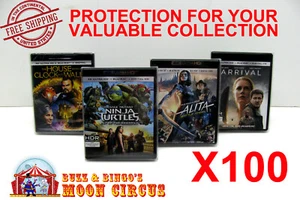 100x 4K UHD WITHOUT SLIPCOVER (SIZE 4K1) - CLEAR PLASTIC BOX PROTECTOR SLEEVE - Picture 1 of 8