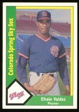 1990 Colorado Springs Sky Sox EFRAIN VALDEZ Signed Card autograph INDIANS DBACKS