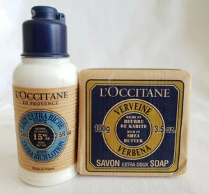 L'Occitane Sheabutter Ultra Reichhaltige Körperlotion Reisegröße & 3,5 Unzen Eisenkrautseife - Bild 1 von 2
