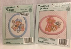 Janlynn Cherished Teddies Kreuzstich Set 1 Junge 1 Mädchen Teddy #139-14 & 139-13 - Bild 1 von 6