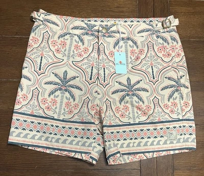 Men’s Marine Layer Size 36 Archive Parker Tailored Swim Trunk 6” Palm Print NWT - Image 1 of 4