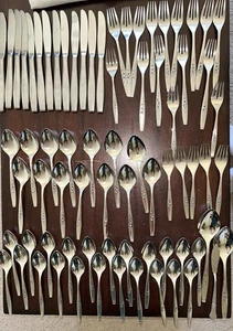 73-teiliges Stil Haus ausgefallenes kostenloses Edelstahl Silberbesteck Besteck Set Vintage - Bild 1 von 7