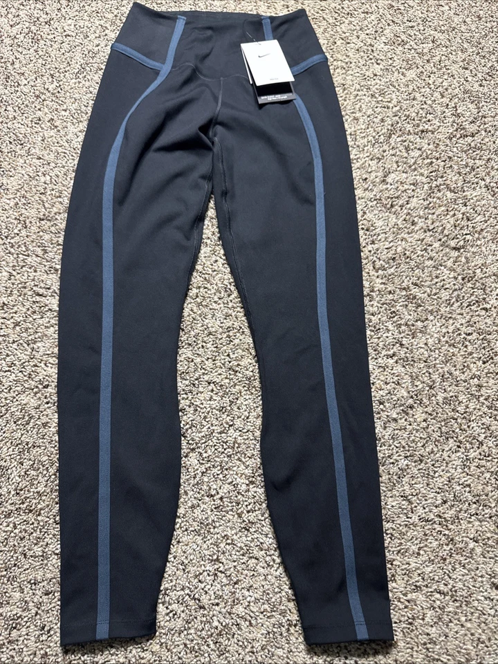 Women Nike One Dry Fit High Waisted 7/8 Leggings Size Small Black HJ1137