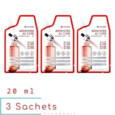 3 Sachets X 20 ml Leaders Advanced AC Care Postbiotics Serum Mask Acne-prone - Image 1 of 4