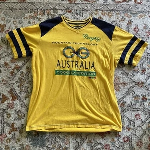 Coogi Mens XL Yellow Blue Australia Expedition Mountain Technology T-Shirt CG - Picture 1 of 6