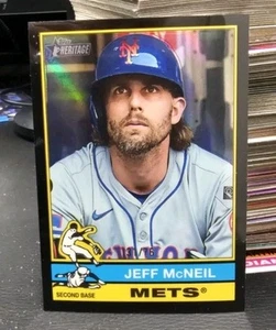 2025 Topps Heritage Chrome - Jeff McNeil (#31) Mets /76 Nero - Foto 1 di 2