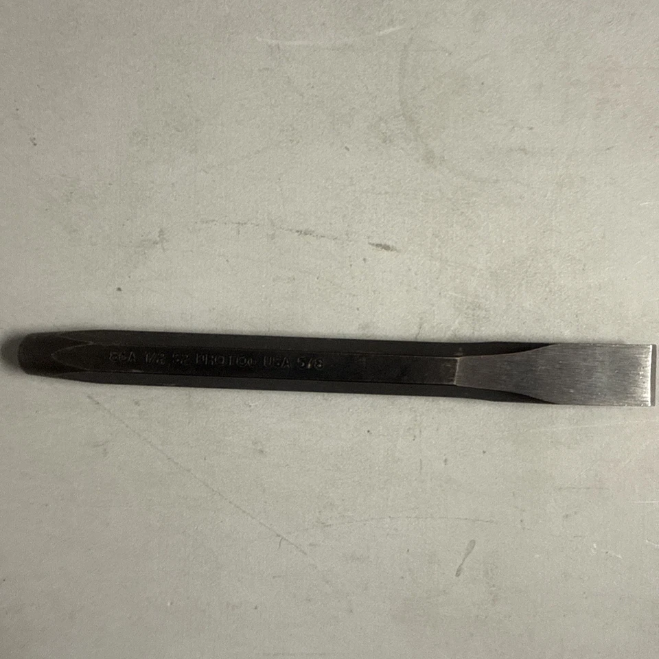 Proto Genuine OEM Cold Chisel Tool 86A 1/2" - 5/8" Cut S2 Steel Flat Tip - Image 1 of 2