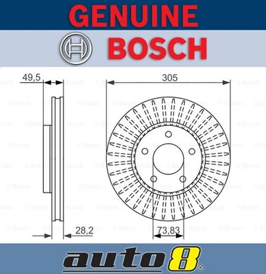 Bosch Front Brake Rotor fit Jaguar Xf X250 2L 204PT 2012 - 2015 - Image 1 of 2