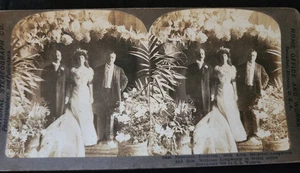 President Roosevelt, Alice Roosevelt & Groom Wedding Attire 1906 Stereoview #61 - Picture 1 of 2