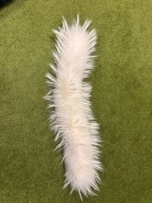 GRAN CUELLO DE PIEL DE ZORRO BLANCO REAL SUAVE FLEXIBLE EE. UU. Forrado, 23" x 4" #8 Foto 1 de 3