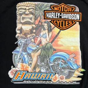 Camisa pinup Harley Davidson Hawaii Hula Girl 5XL para hombre Tiki motocicleta gráfico - Imagen 1 de 9