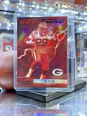 2022 PANINI PLAYBOOK AJ DILLON RED ZONE HOLO INSERT GREEN BAY PACKERS - Image 1 of 4