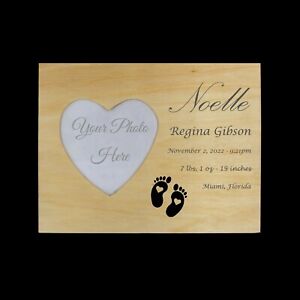 Personalized Baby Picture Frame - Birth Statistics Frame - Newborn Picture Frame