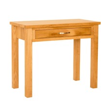 Small Oak Laptop Desk with Drawer Console Table for Hallway Newlyn Solid Wood