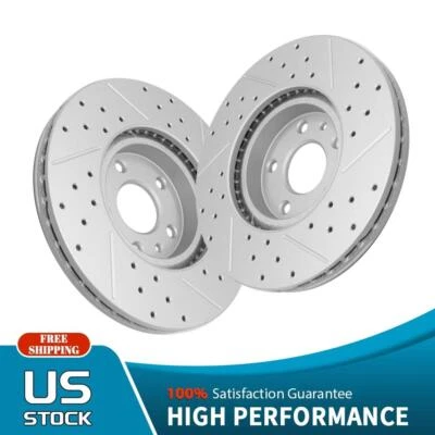 Front Drilled Disc Brake Rotors for 2013 2014 2015 2016 Ford Fusion Lincoln MKZ - Image 1 of 4