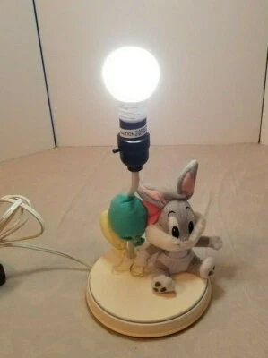 Abajur de mesa de pelúcia vintage Baby Looney Tunes Baby Bugs coelho luz noturna para quarto de bebê - Imagem 1 de 4