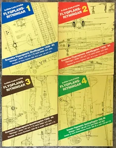 KARLSTROM "FLYGPLANS RITNINGAR #1-4" 1983-86 SWEDISH AF PHOTOS, SCALE PLANS - Picture 1 of 2