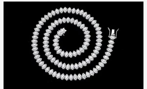 18 Ctw Marquise Cut Diamond Tennis Women's Necklace 14K White Gold Plated .925 - Picture 1 of 5