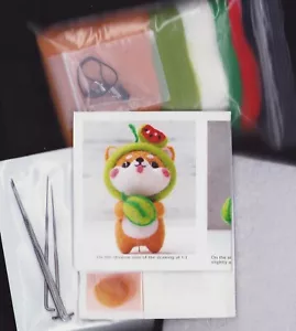Fuchs mit Wassermelone Hut & Handtasche EINFACH Wolle Nadel Filzen Stickerei KIT - Bild 1 von 2