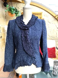 Moschino Jacke Blazer dt. 36 38 M Tweed Boucle NP: 1.790 $ Blau Grün Silber - Bild 1 von 24