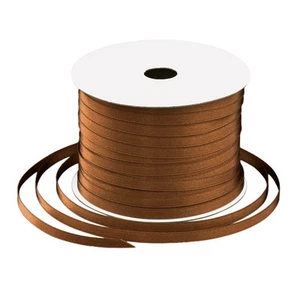 (0,15 €/m)  1 Rolle 91 m Doppel Satinband Band Satin 6 mm braun - Bild 1 von 1