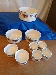 11 Royal Albert Country Backformen @1992 Fine China England Soufflé/Auflaufförmchen Schalen - Bild 1 von 9
