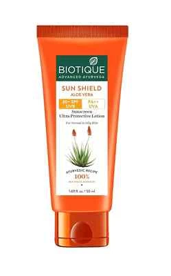 Biotique Bio Aloe Vera 30+ SPF UVA/UVB Sunscreen Ultra Soothing Body Lotion 50m, - Image 1 of 4