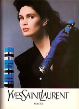 1987 Yves Saint Laurent Rive Gauche Perfume Model Kim Williams Vintage Ad 1980s