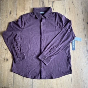 New W/Tags 32 Degrees Men's Long Sleeve Button-Up Shirt Maroon SZ: XL Soft New - Picture 1 of 5