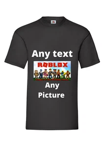 Personalisiertes schwarzes Tshirt mit jedem Bild oder jeder Nachricht - Bild 1 von 2