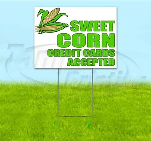 SWEET CORN 18x24 Yard Sign WITH STAKE Corrugated Bandit USA BUSINESS PRODUCE - Picture 1 of 4