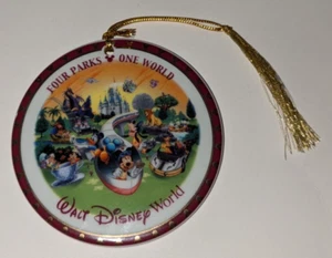 Walt Disney World Four Parks One World Ceramic Christmas Ornament Monorail RARE - Picture 1 of 5