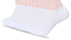 10 Pairs Men Women No Show Sport Low Cut Socks Size 9-11 , 10-13 Black White - Picture 1 of 11