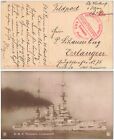 Foto AK SMS Pommern Feldpost Marine 1914 Briefstempel SMS Pommern (MSP 68)