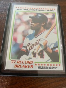 1978 Topps #3 Willie McCovey  Giants HOF