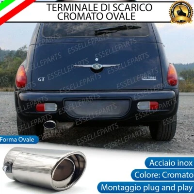 TERMINALE DI SCARICO PER MARMITTA FINALINO CROMATO CHRYSLER PT CRUISER OVALE - Immagine 1 di 4