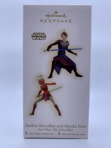 Hallmark Ornament Anakin Skywalker and Ahsoka Tano 'Clone Wars' 2 pc NEW - Picture 1 of 6
