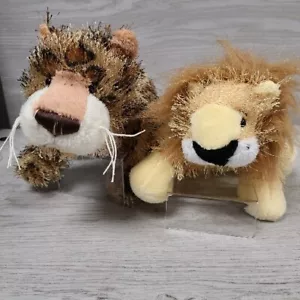 GANZ Webkinz Leopard HM031 And Lion HM006 Plush Stuffed Animal Toy 9" No Code - Picture 1 of 8