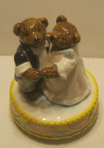 Bialosky 1984 Ted & Ginger Bear caja de música "Love Makes The World Go Round"!!!! - Imagen 1 de 3