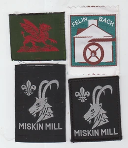 Pfadfinderabzeichen Drache + FELIN BACH + MISKIN MILL Band + gebunden Wales - Bild 1 von 1