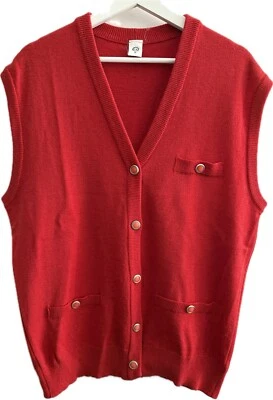 Weste Strickjacke Pullonder Taschen V-Neck 60er 70er Jahre true Vintage Retro - Bild 1 von 4