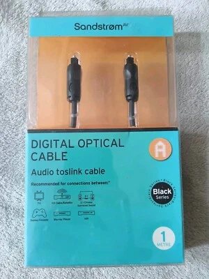 SANDSTROM AV BLACK SERIES S1OPT114X DIGITAL OPTICAL CABLE - 1M-  RRP=£34.99   - Image 1 of 2