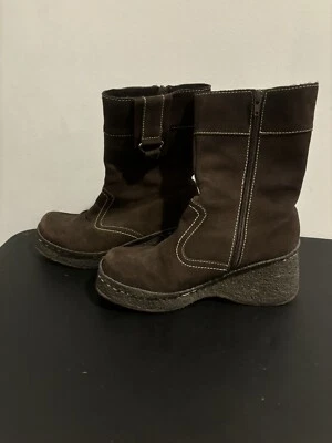 Yellow Box Boots Brown Women’s Leather Size 8.5 Wedge Heel Winter - Image 1 of 4