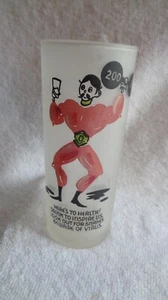 Vintage Tom Collins Glass Novelty Barware beware of virus Weight Lifter 31221 - Picture 1 of 5