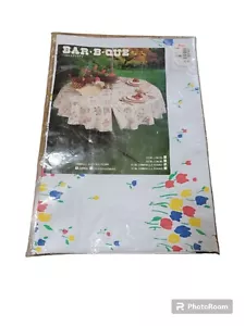 Mantel floral con cremallera vintage Bar B Que 60" paraguas redondo - Imagen 1 de 3