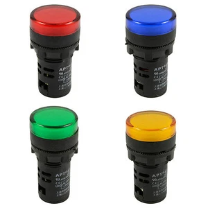 Luz Piloto LED 22mm Indicador Advertencia Lámpara Montaje en Panel 220V - Imagen 1 de 5