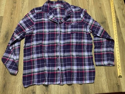 Croft & Barrow Sleepwear, Women's Plus XXL, Purple White Pink, Plaid, Button Up - Image 1 of 4