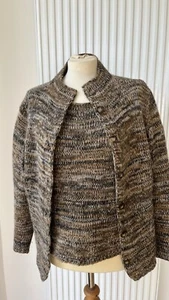 VTG GISPA Twin Set, Super Soft, Angora/ Wool , Brown Melange, Italy, M - Picture 1 of 17