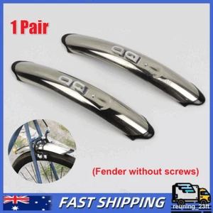 1Pair Retro Bicycle Mudguard For 700c 27'' Wheel Road Bike Fender Front & Rear - Picture 1 of 11